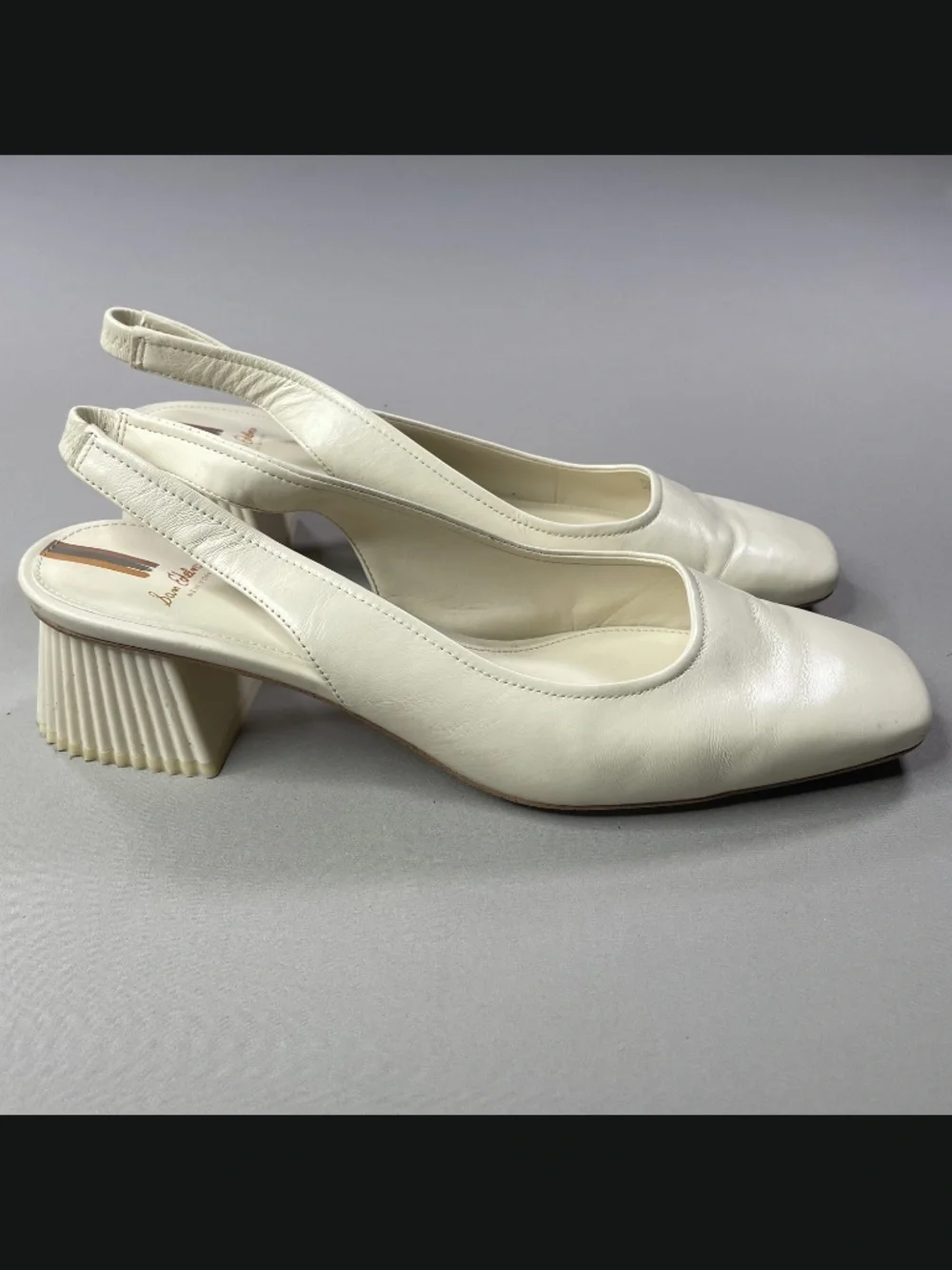 Sam Edelman Shoes Womens 10.5 off white leather toren block heel slingback